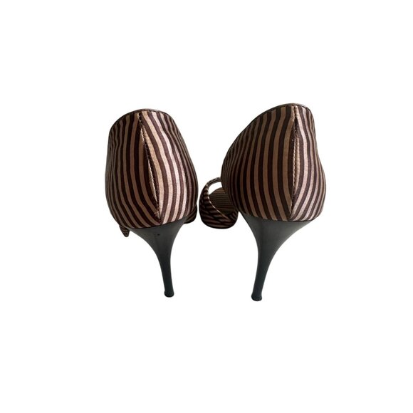 STEVE MADDEN Dolce Brown Striped D’Orsay Heels Size 6.5 - Picture 7 of 8